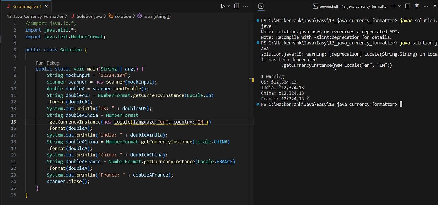 Java] HackerRank : Java Currency Formatter | by Aiya Aiyara | Medium