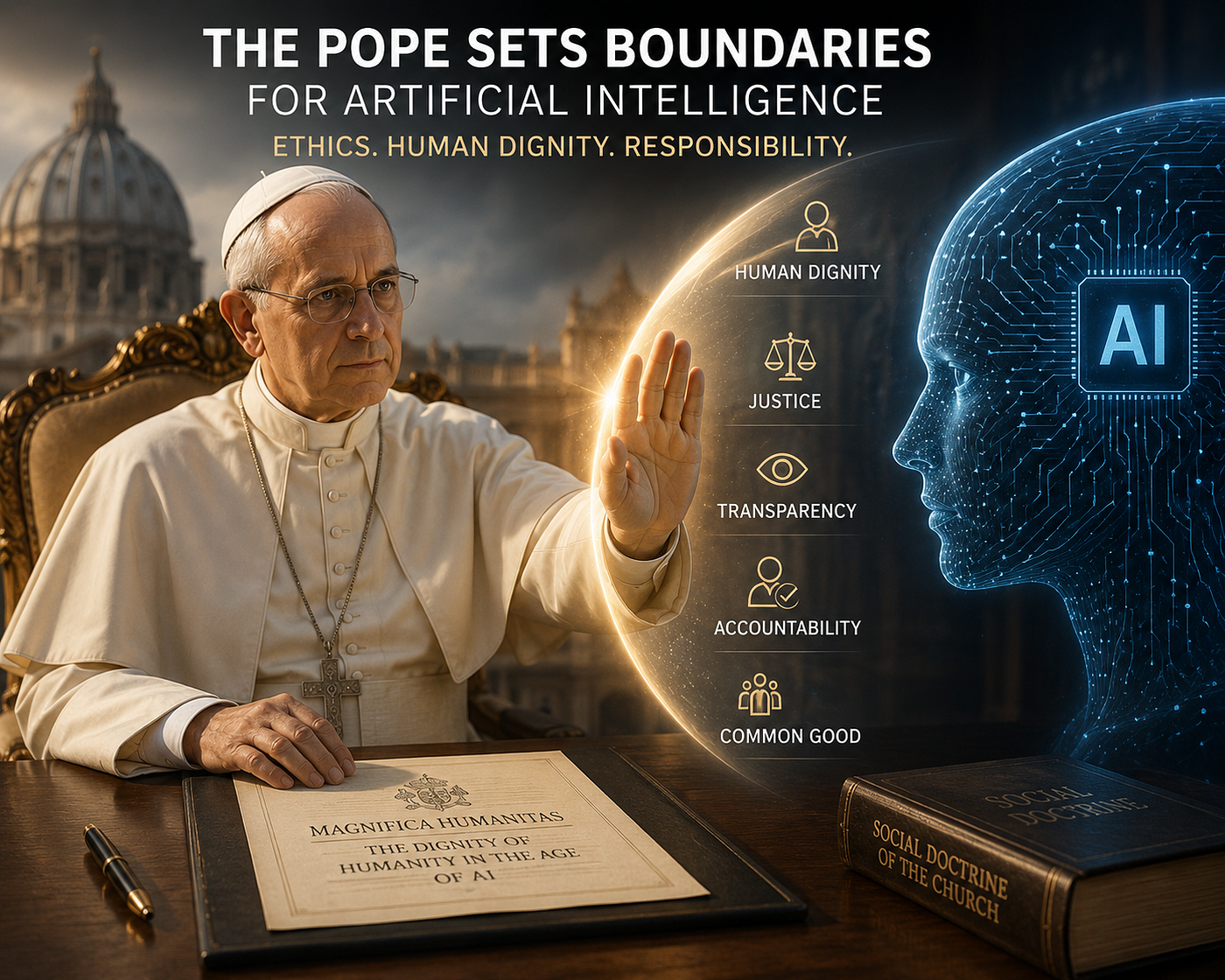The ethical limits of AI. “Pope Leo XIV dedicates the first… | by Adriano  Sousa | May, 2026 | Medium