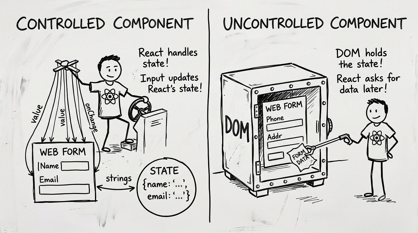 A Short Guide to React Form Handling: Explaining Controlled vs. Uncontrolled Components
