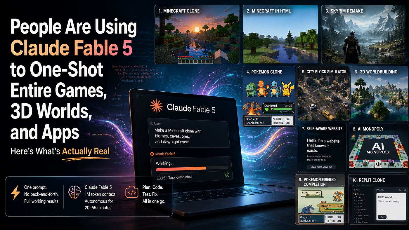 People Are Using Claude Fable 5 to One-Shot Entire Games, 3D Worlds, and Apps.