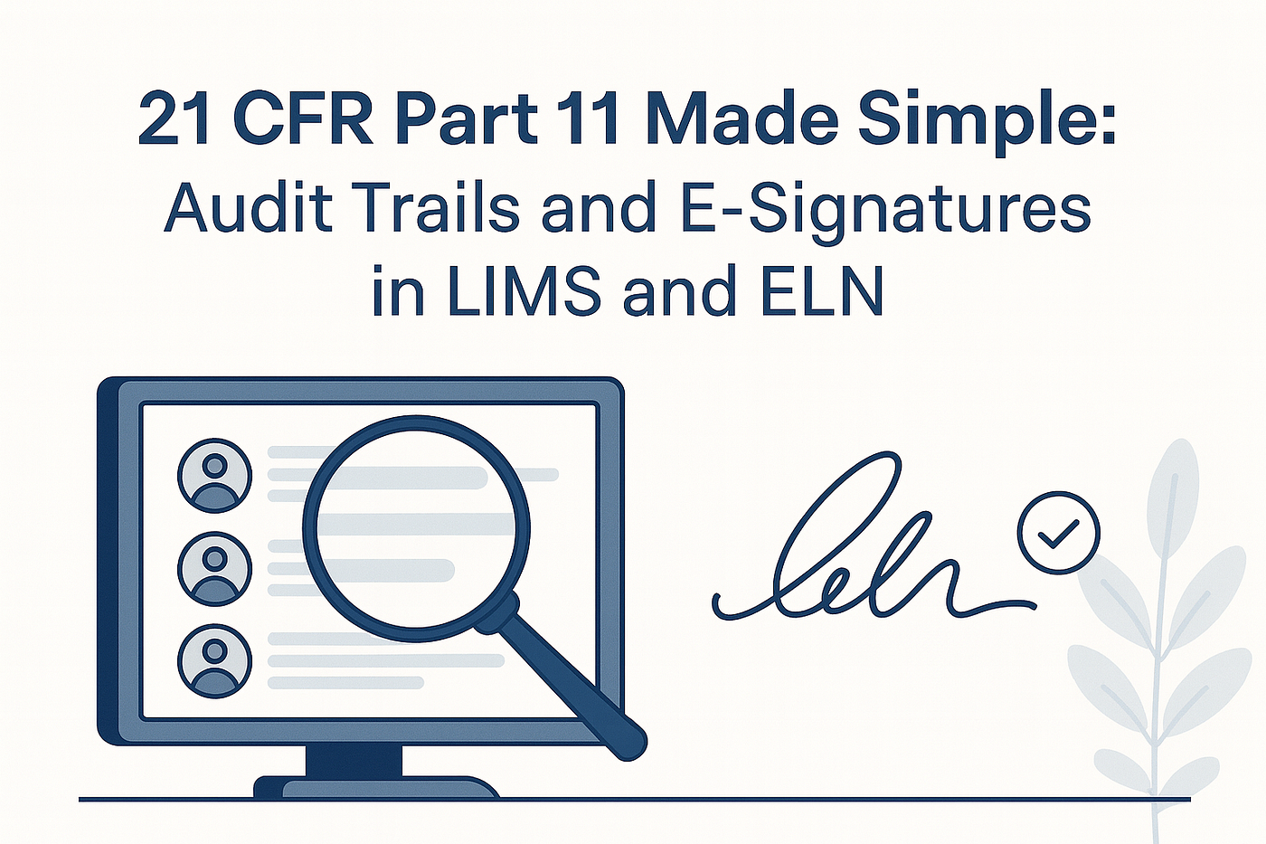 21 CFR Part 11 Made Simple: Audit Trails and E‑Signatures in LIMS and ELN