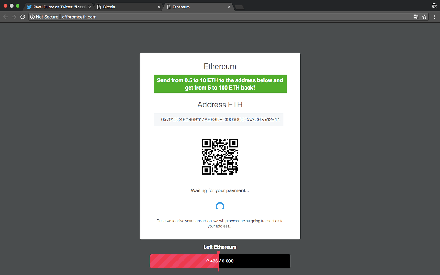 SCAM ALERT. Pavel Durov is not giving away BTC & ETH. | by BlockShow |  Medium