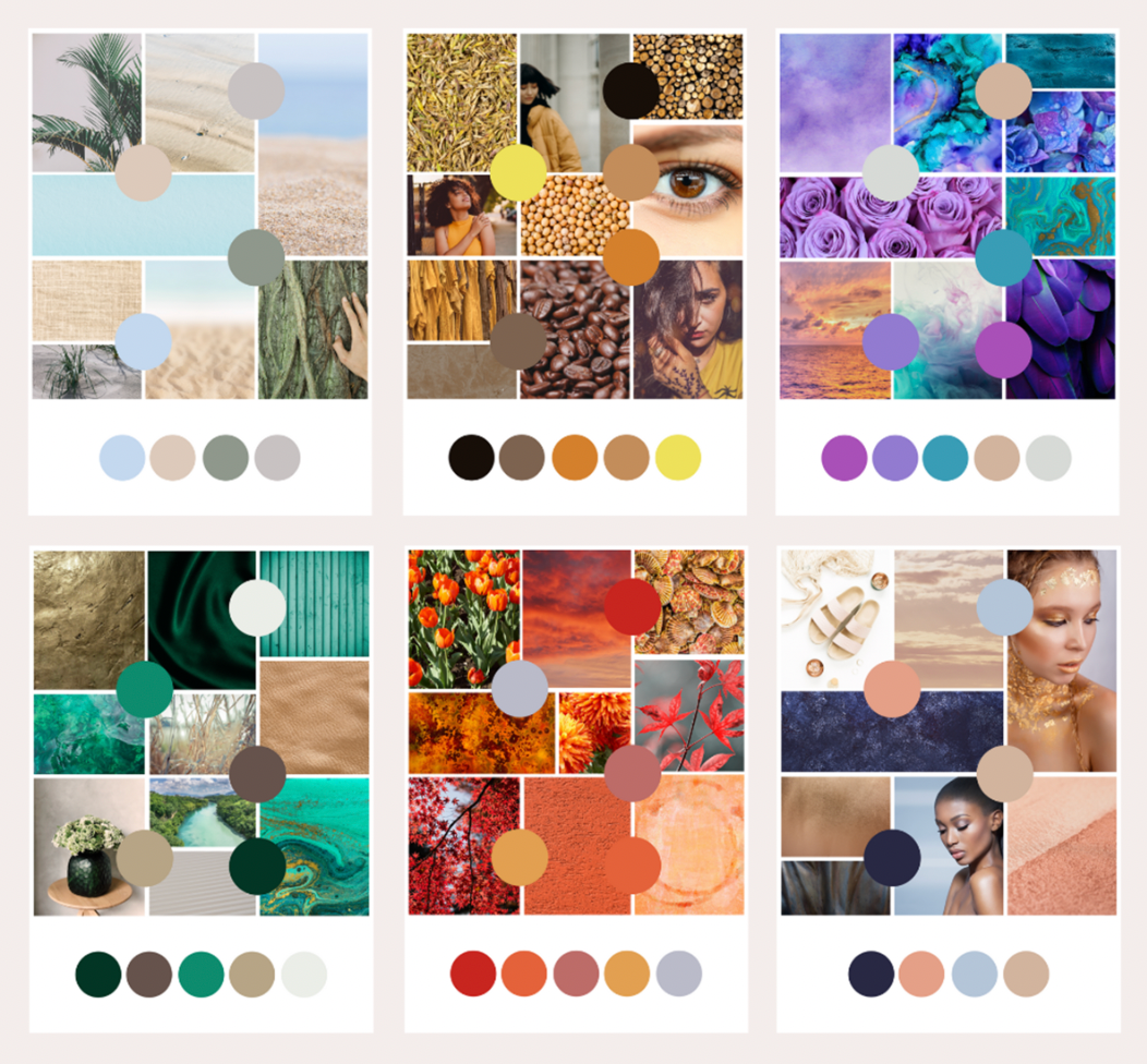Color swatches for mood boards