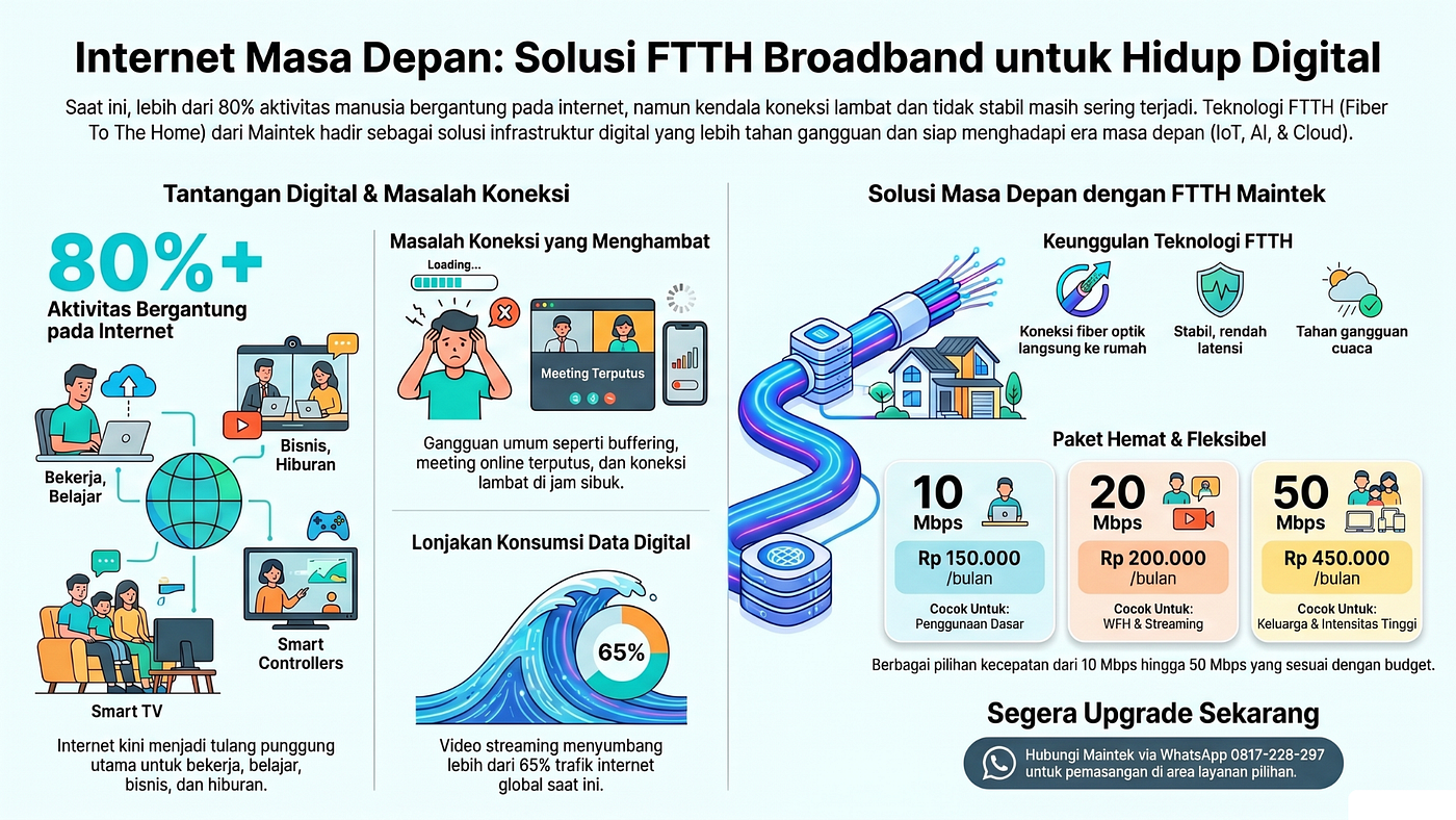 Internet Masa Depan: Solusi FTTH Broadband untuk Hidup Digital