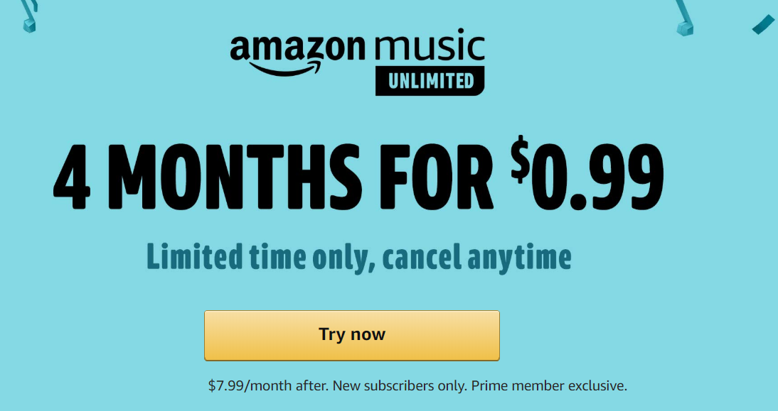 Music Unlimited Prime Day Deal: New Subscribers Get 4 Months Free