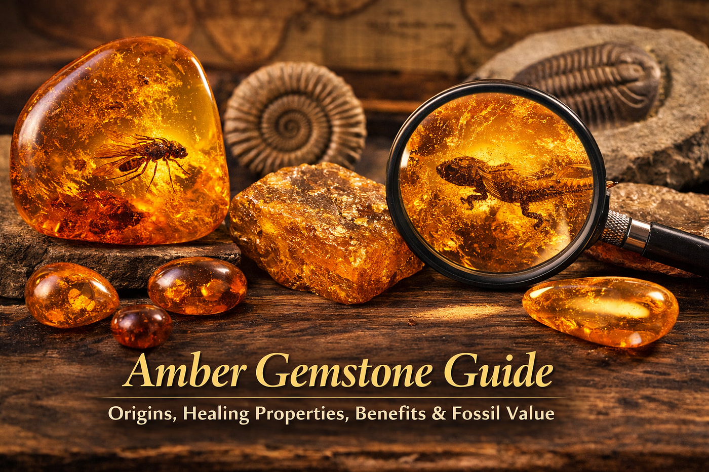 Amber Gemstone Guide: Origins, Healing Properties, Benefits, and Fossil Value