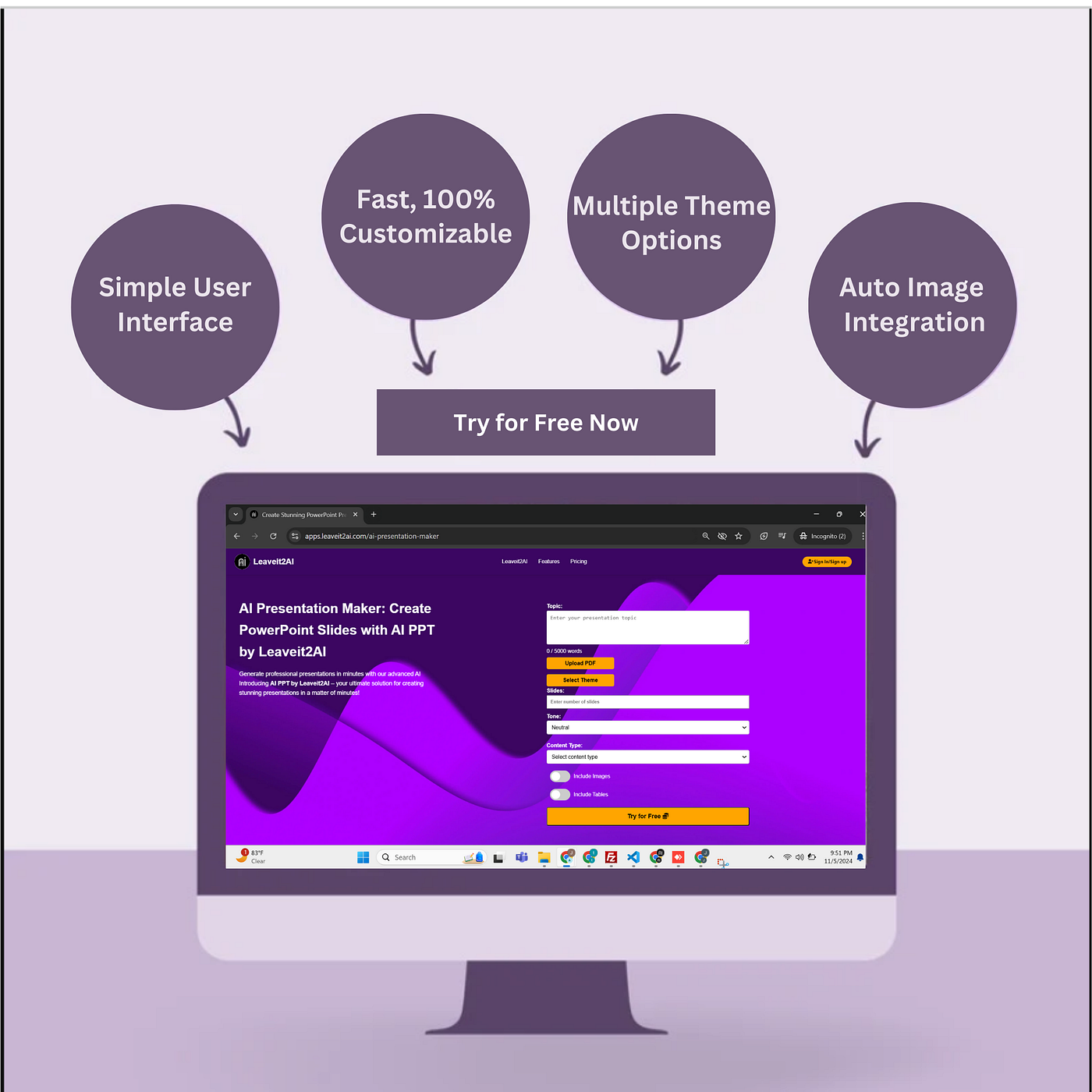 Free AI Presentation Maker: Create Stunning Slides with AI Tools (AI PPT by Leaveit2ai)