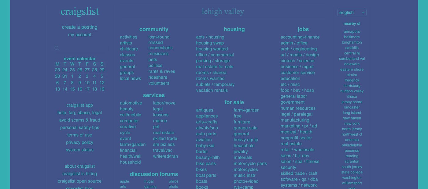 Billion Dollar Company, Terrible UI/UX: The Case of Craigslist | by Ruben  Cespedes | Medium