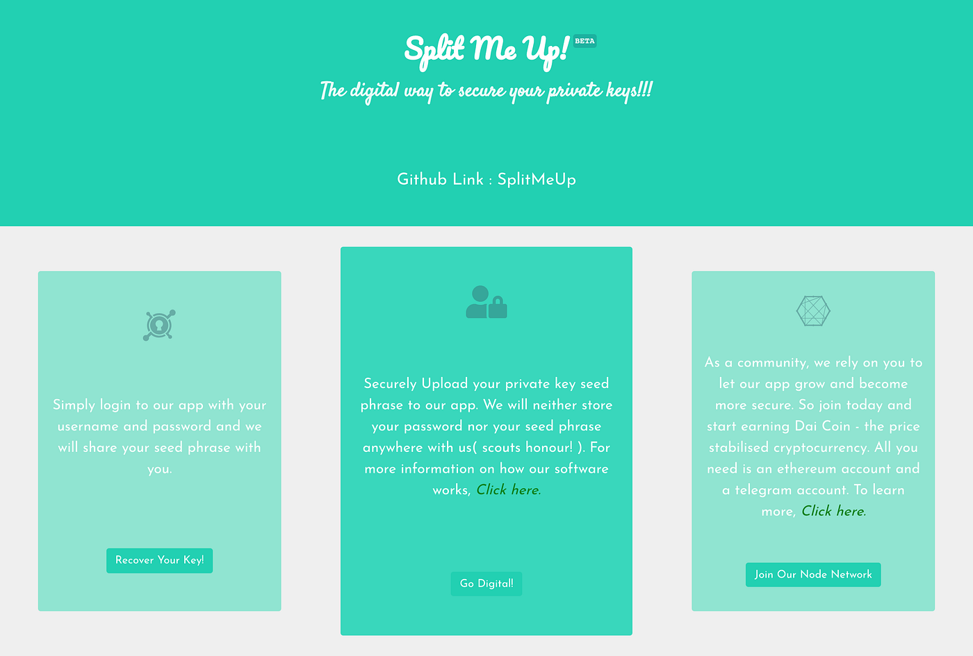 Split Me Up — The digital way to backup your seed Phrases | by Pranav  singhal | SplitMeUp | Medium