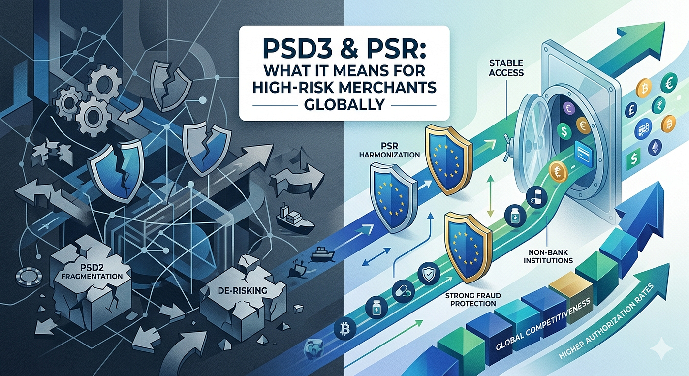 PSD3 & PSR: What the New European Payment Frameworks Mean for High-Risk Merchants Globally