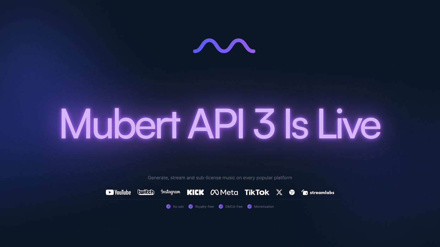 Mubert API v.3 Just Dropped — Real-Time, AI-Driven Music for the Next Web