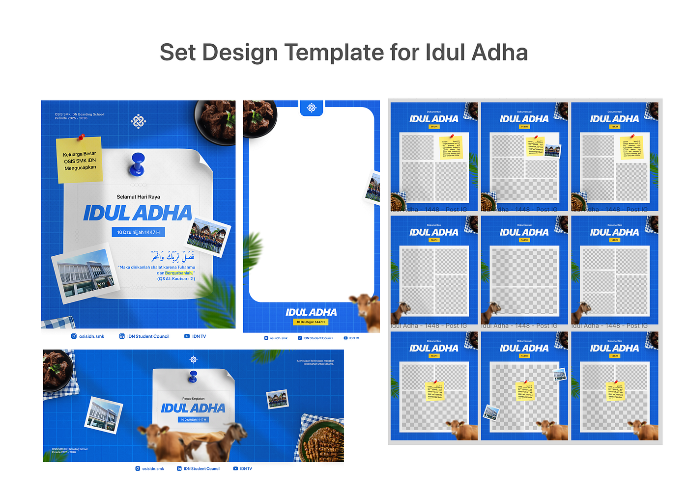Eid al-Adha Social Media Design Kit OSIS SMK IDN Boarding School