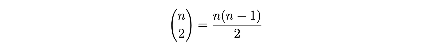 Image 2. nC2 equation. Image by Author.