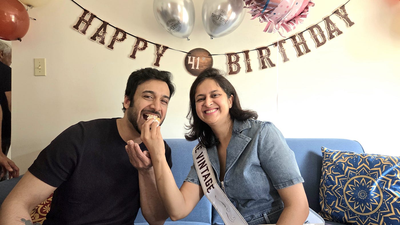 Photo of the cousin who got the cake clicked by author