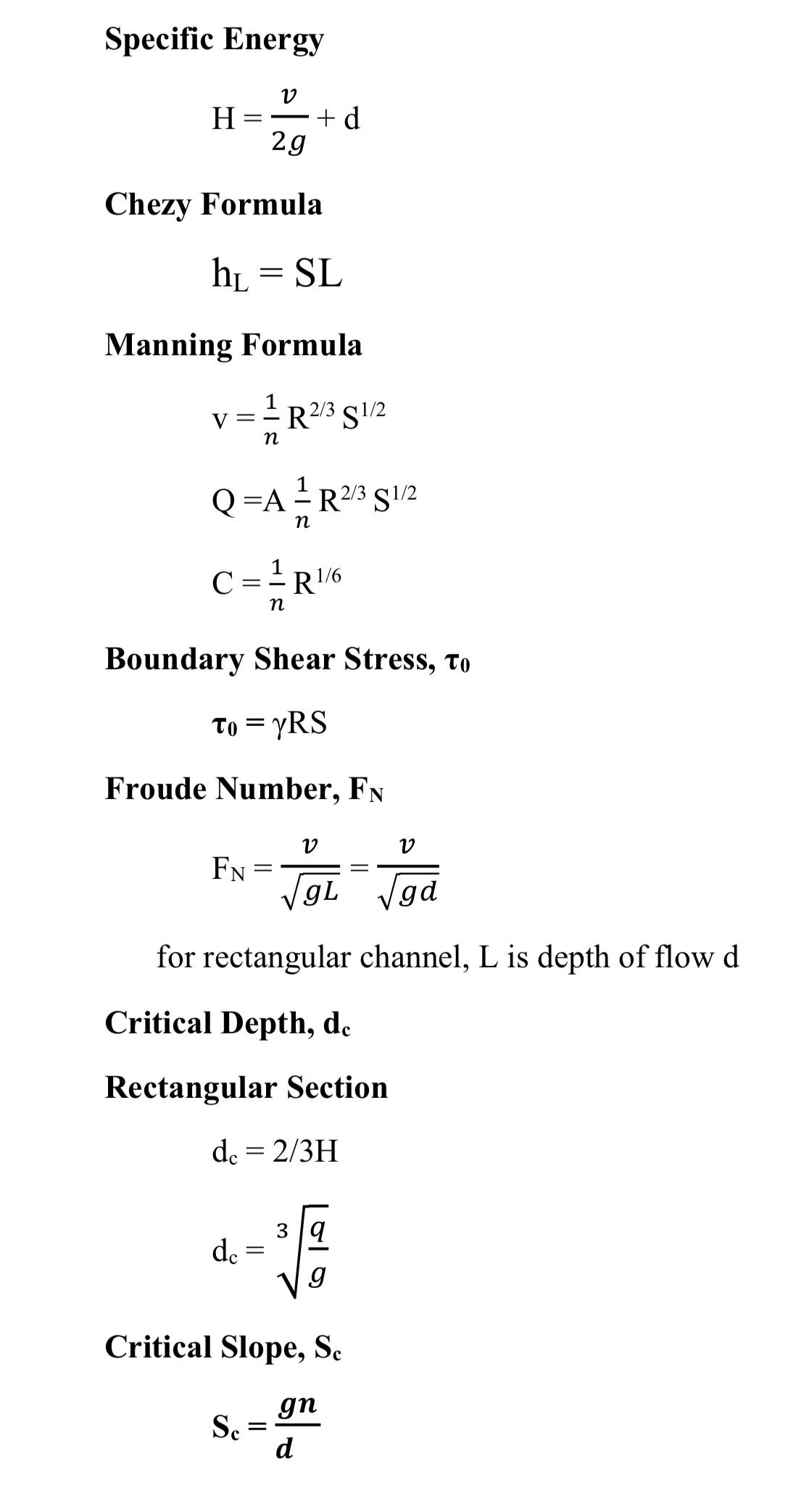 Hydraulics and Mathematical Formulas in Civil Engineering by Dr