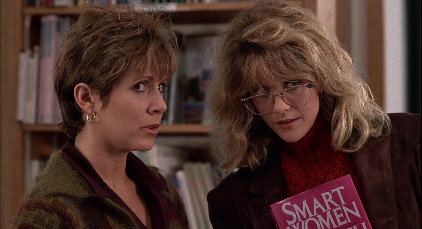 Carrie Fisher and Meg Ryan in “When Harry Met Sally …”