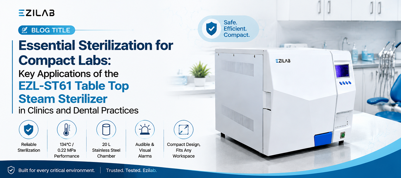 Essential Sterilization for Compact Labs: Key Applications of the EZL-ST61 Table Top Steam…