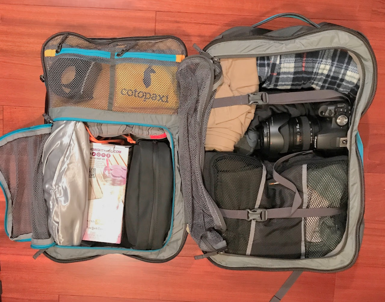 cotopaxi backpack inside Allpa 42L Travel Pack a top zip accessory pocket fits an Allpa X Hip Pack Cotopaxi Allpa 35L Travel Pack