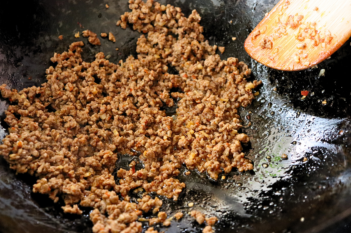 Browning the meat adds savory depth and a roasted aroma to the broth.