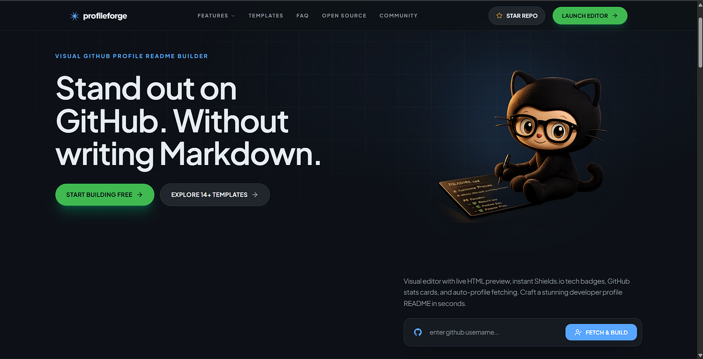 I got tired of wrestling with Markdown, so I built a visual editor for GitHub Profiles