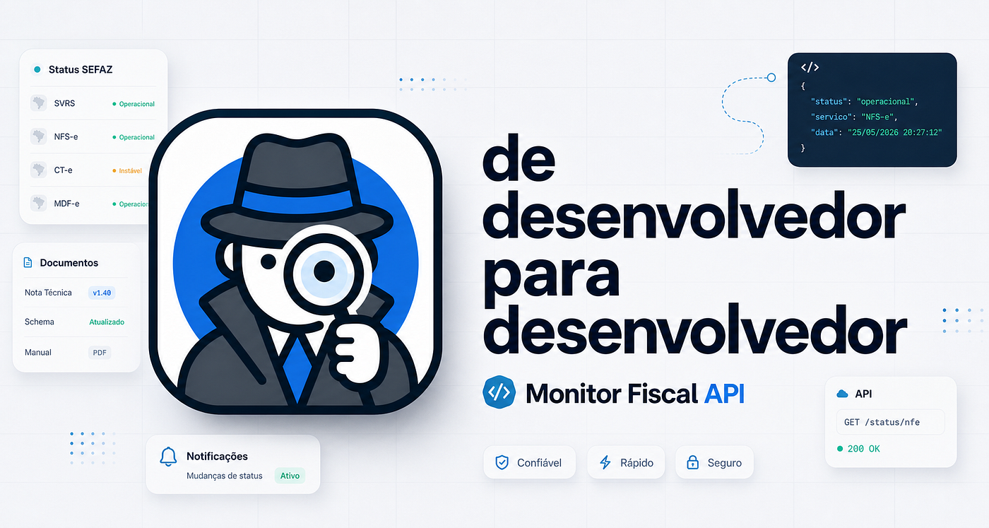API gratuita para monitorar serviços da SEFAZ, SVRS e documentos fiscais brasileiros