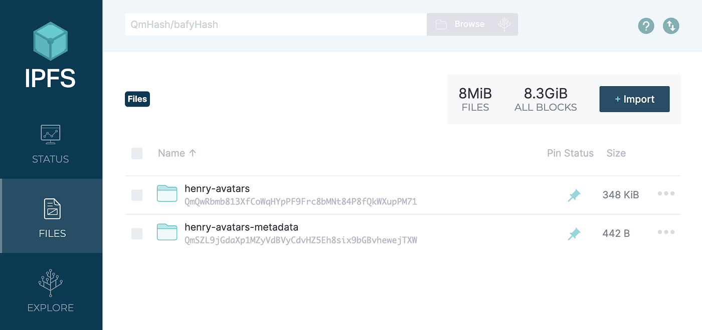 Two Folders in IPFS
