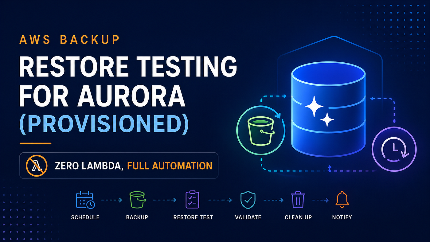 Validación de Restore Testing en AWS Backup para Aurora provisionado: automatización con Step…