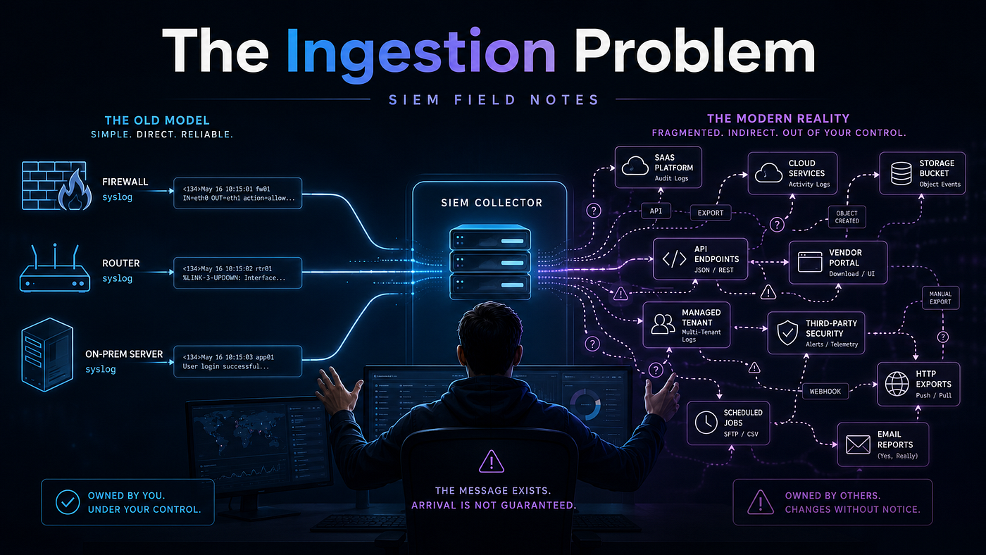 SIEM Field Notes: Logs Don’t Arrive on Their Own Anymore