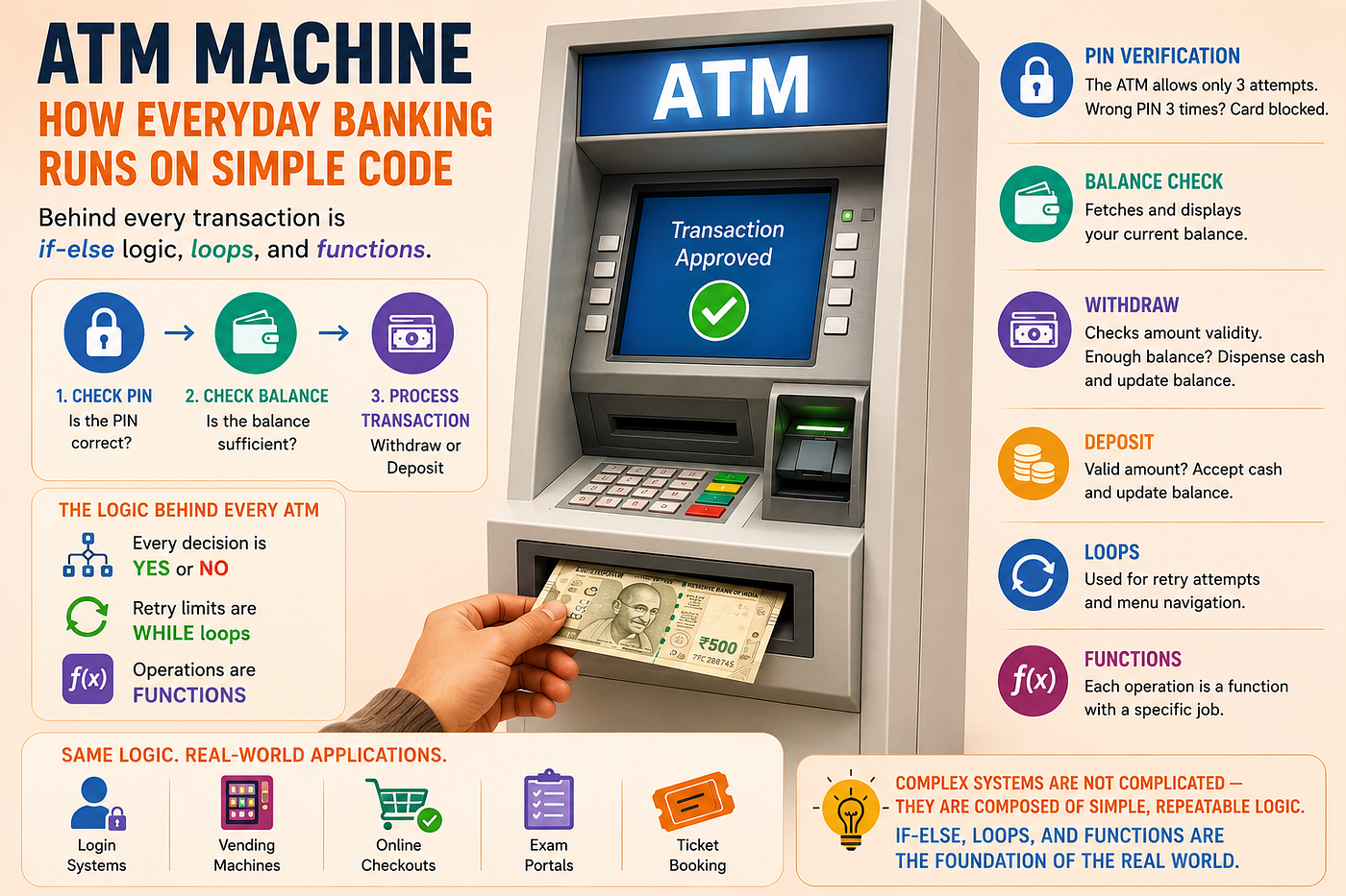ATM Machine — How Everyday Banking Runs on Simple Code