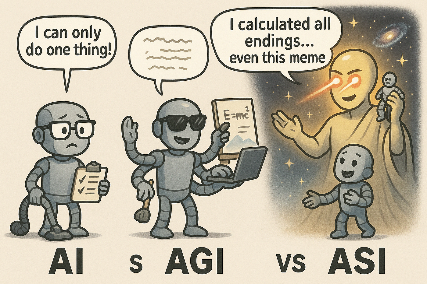 AI VS AGI VS ASI. will AI take over Human workspace | by Suresh | Medium