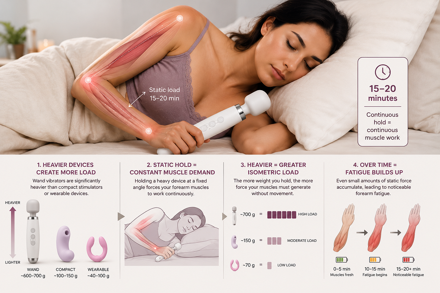 Understanding muscle fatigue with heavy devices