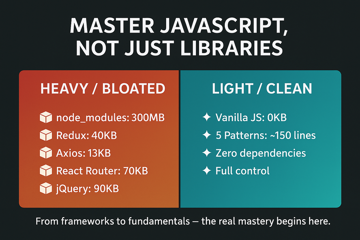 5 Vanilla JS Patterns That Replace Entire Libraries | by Ignatius Sani |  JavaScript in Plain English