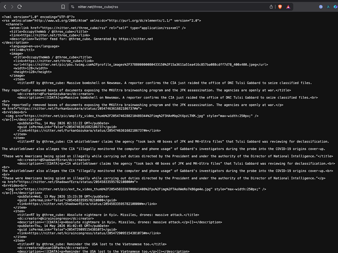 Convert X feeds to RSS