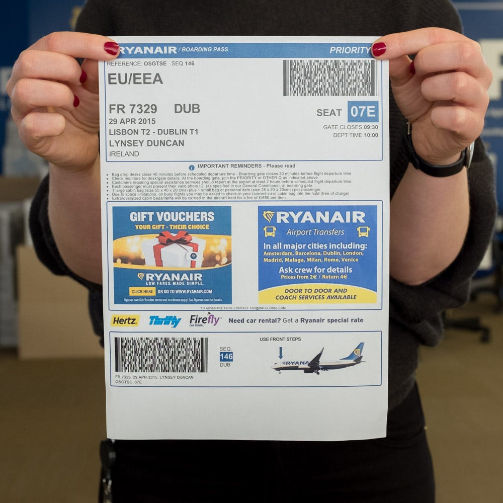 Priority — Designing Ryanair's Boarding Pass | by Aonghus Davoren | Medium