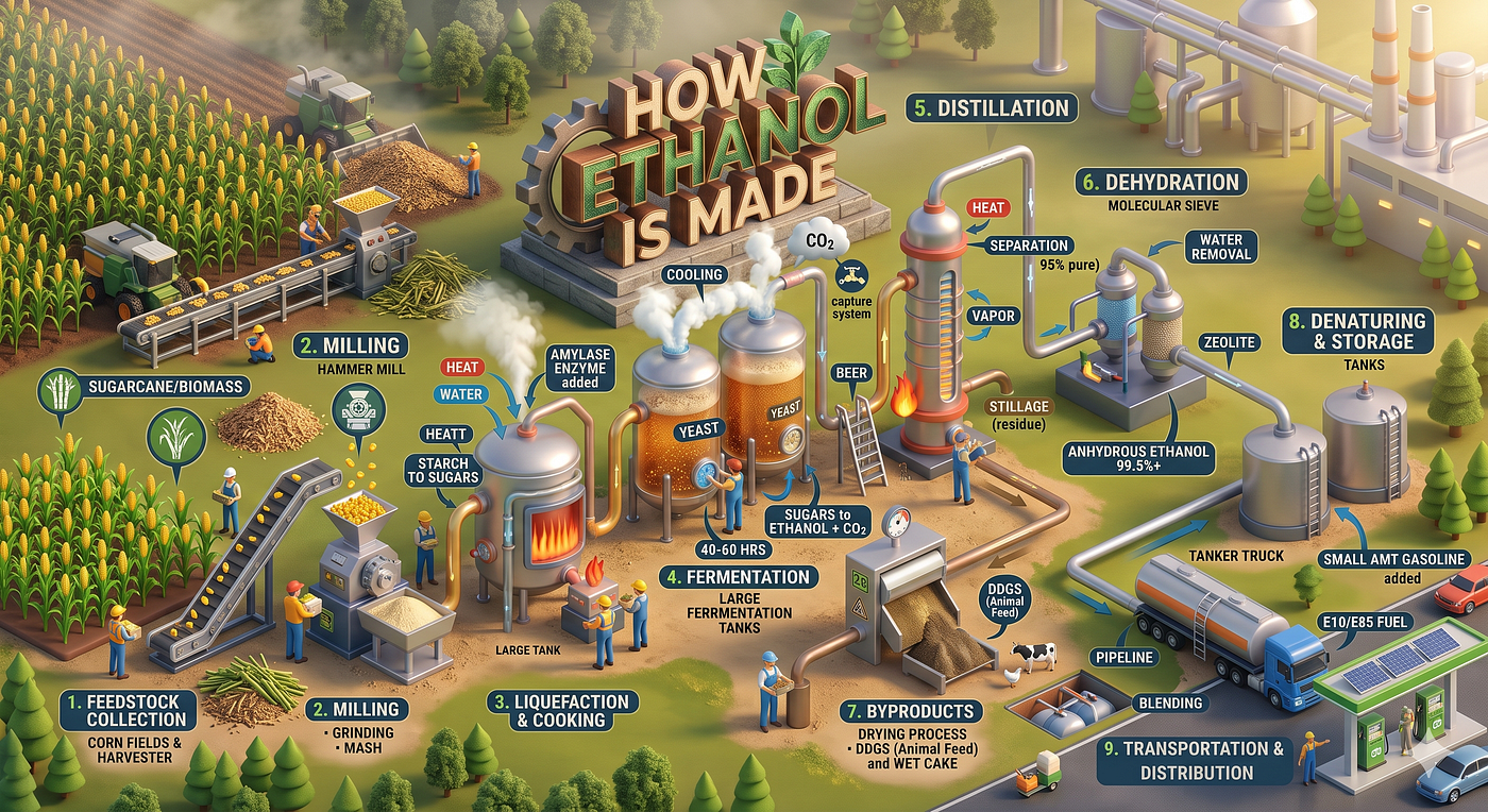 From Field to Fuel: A Detailed Guide to Ethanol Production in the Modern Biorefinery