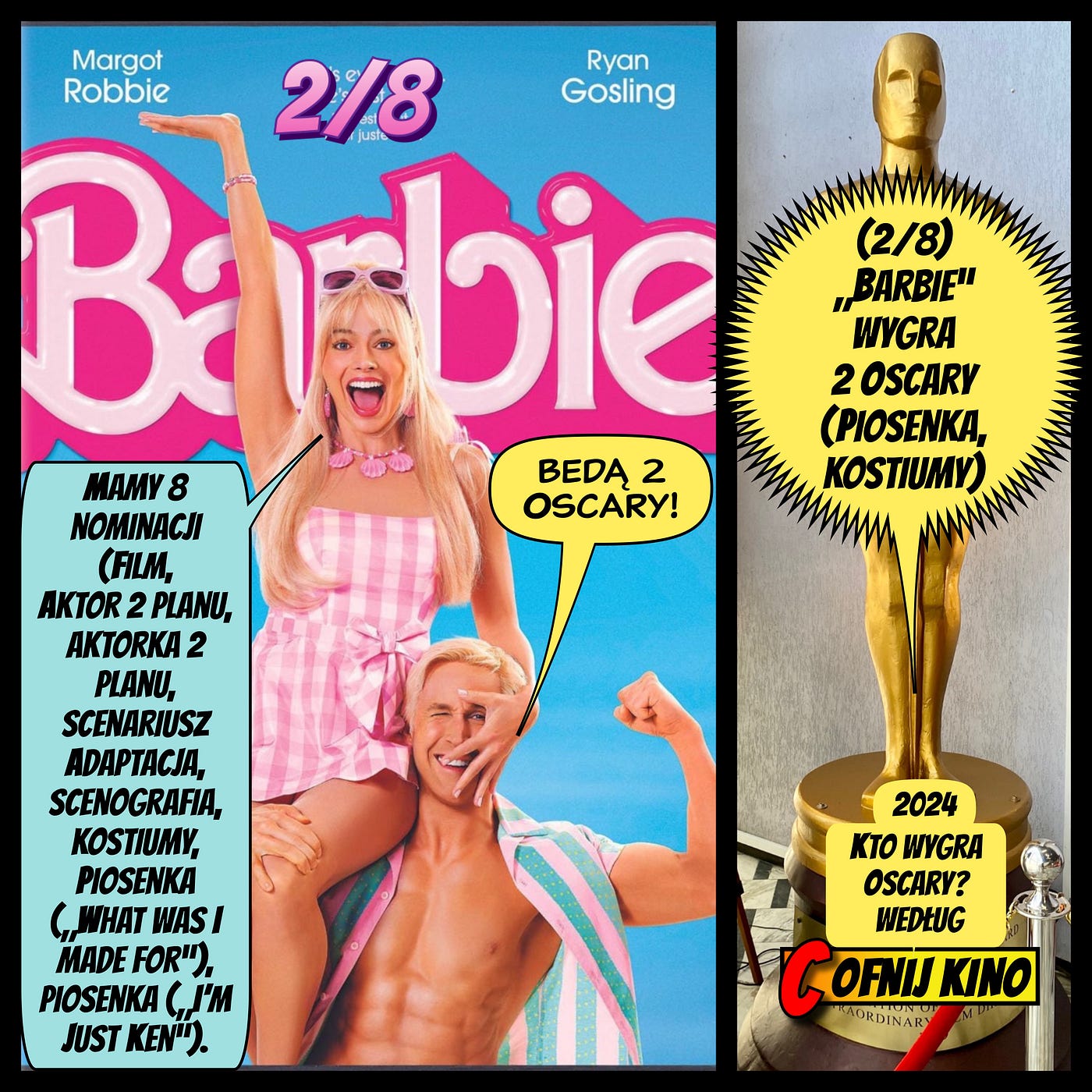 Cofnij Kino typuje Oscary 🏆: Ile wygra „BARBIE”? 👉(2/8)