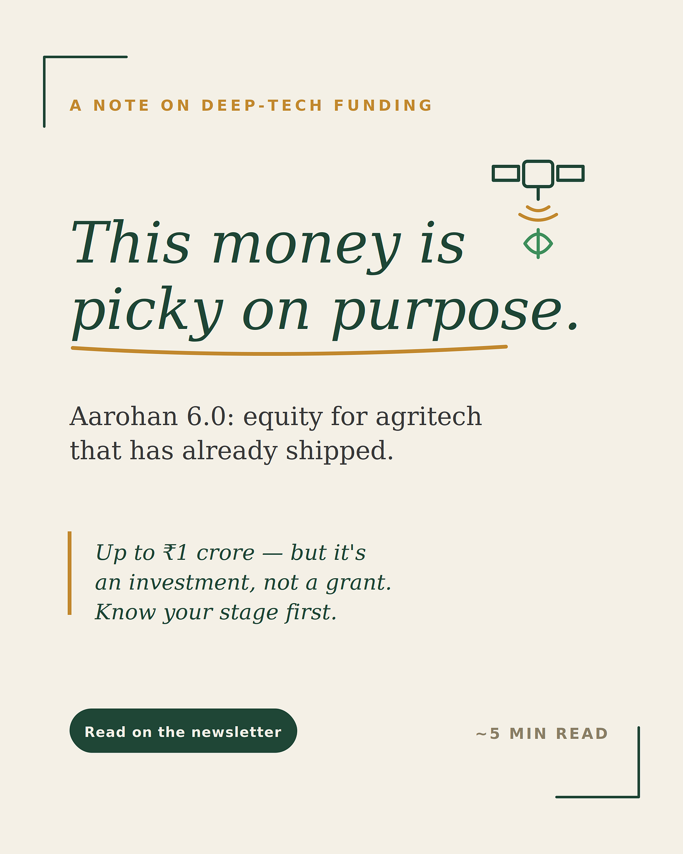 Aarohan 6.0 Isn’t a Grant — and That’s the Point for Agritech Founders