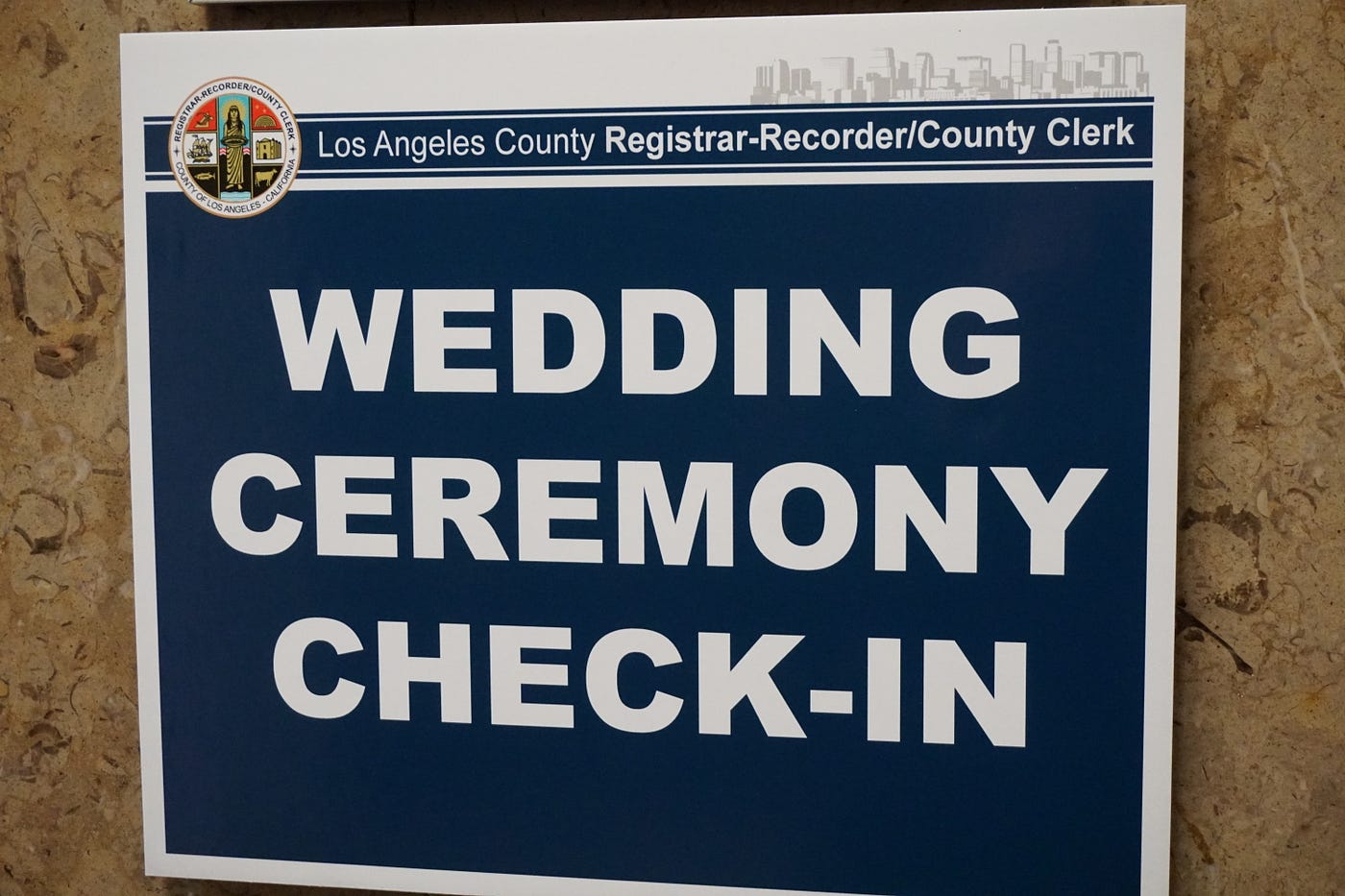 The day of the wedding, in the courthouse