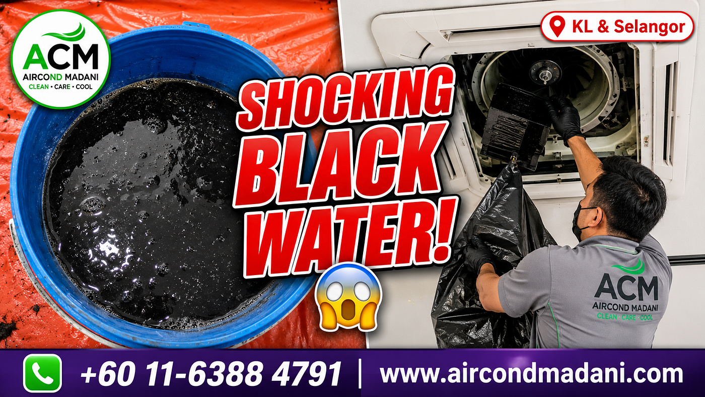 SHOCKING Black Water from AC! 😱 Full Chemical Wash + Gas Top-Up | Aircond Madani