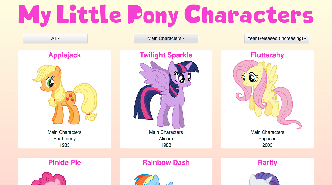 My Little Pony Names And Pictures