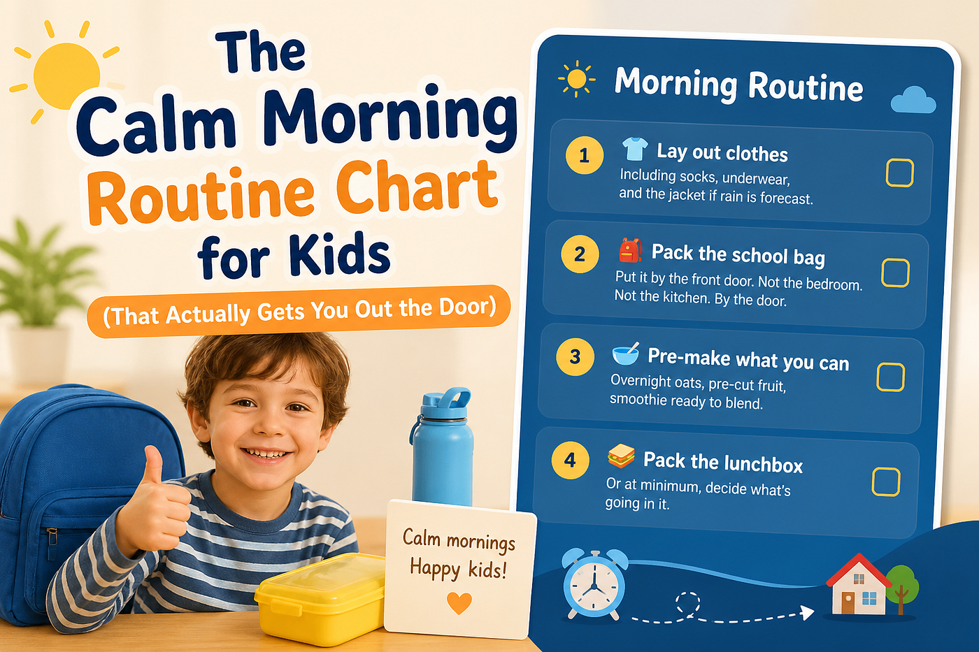 ☀️ The Calm Morning Routine Chart for Kids (That Actually Gets You Out the Door)