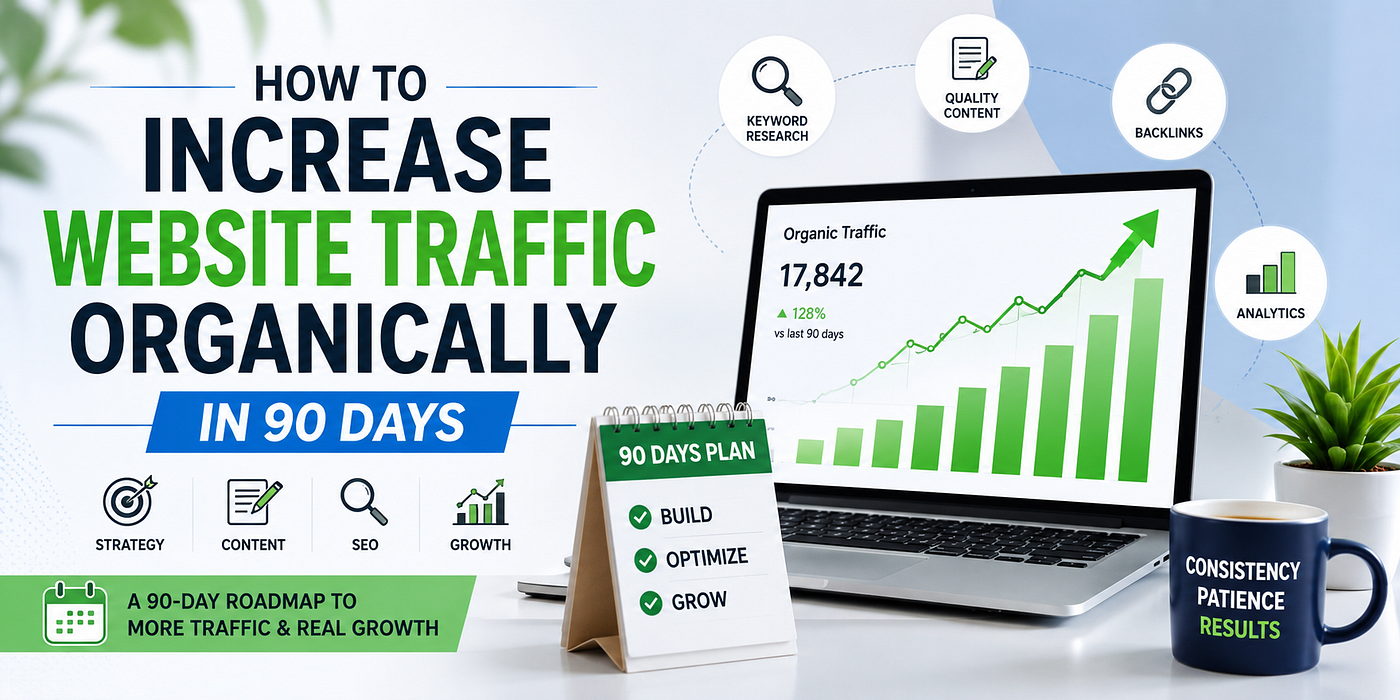How to Increase Website Traffic Organically in 90 Days (2026 Guide)