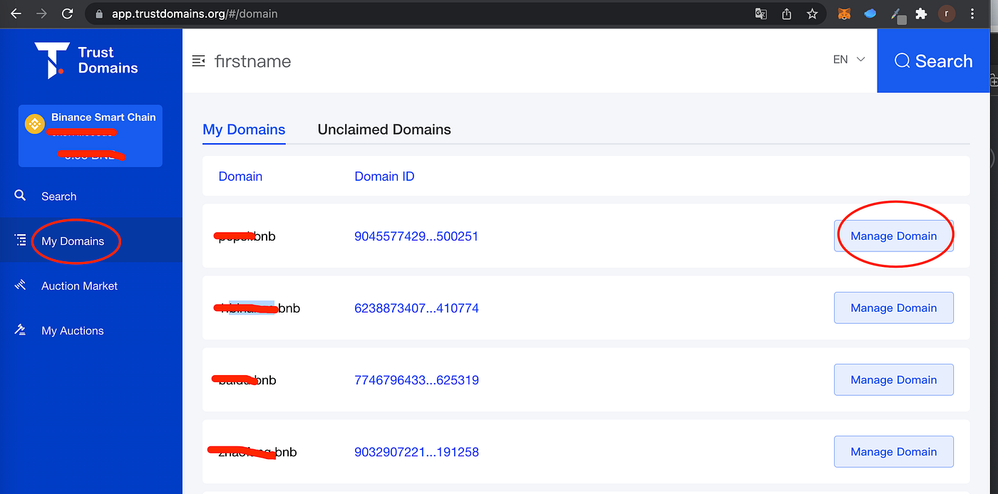 How to purchase your first BSC Name Service (.bnb) domain on Binance Smart  Chain ? | by TrustDomains | Medium