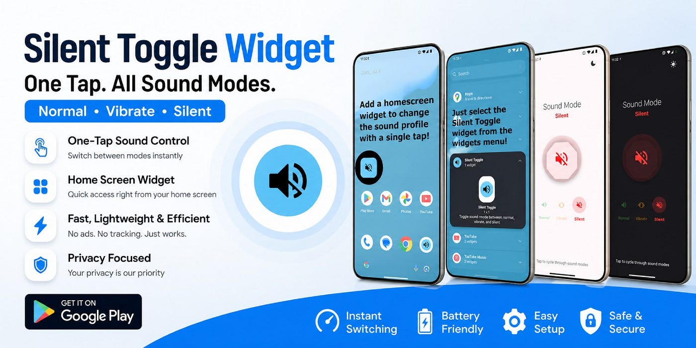🔇 Silent Toggle Widget: The Fastest Way to Control Your Phone’s Sound in One Tap