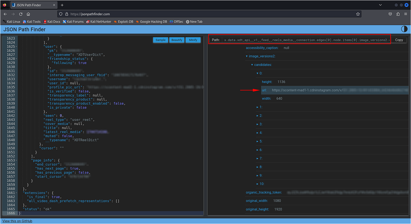 JSON path to the story image URL