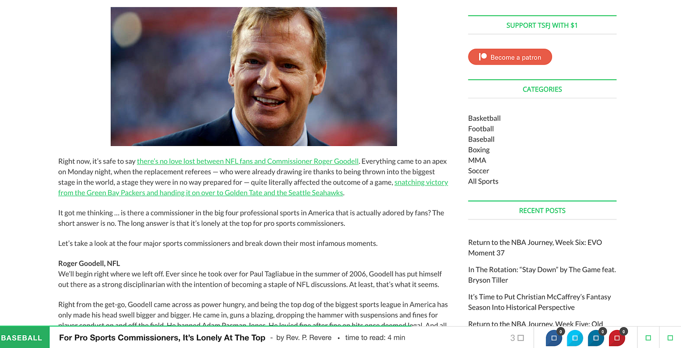Responsibilities & Duties: Where NFL Commissioner Roger Goodell falls  short. | by Ktruczin | Medium