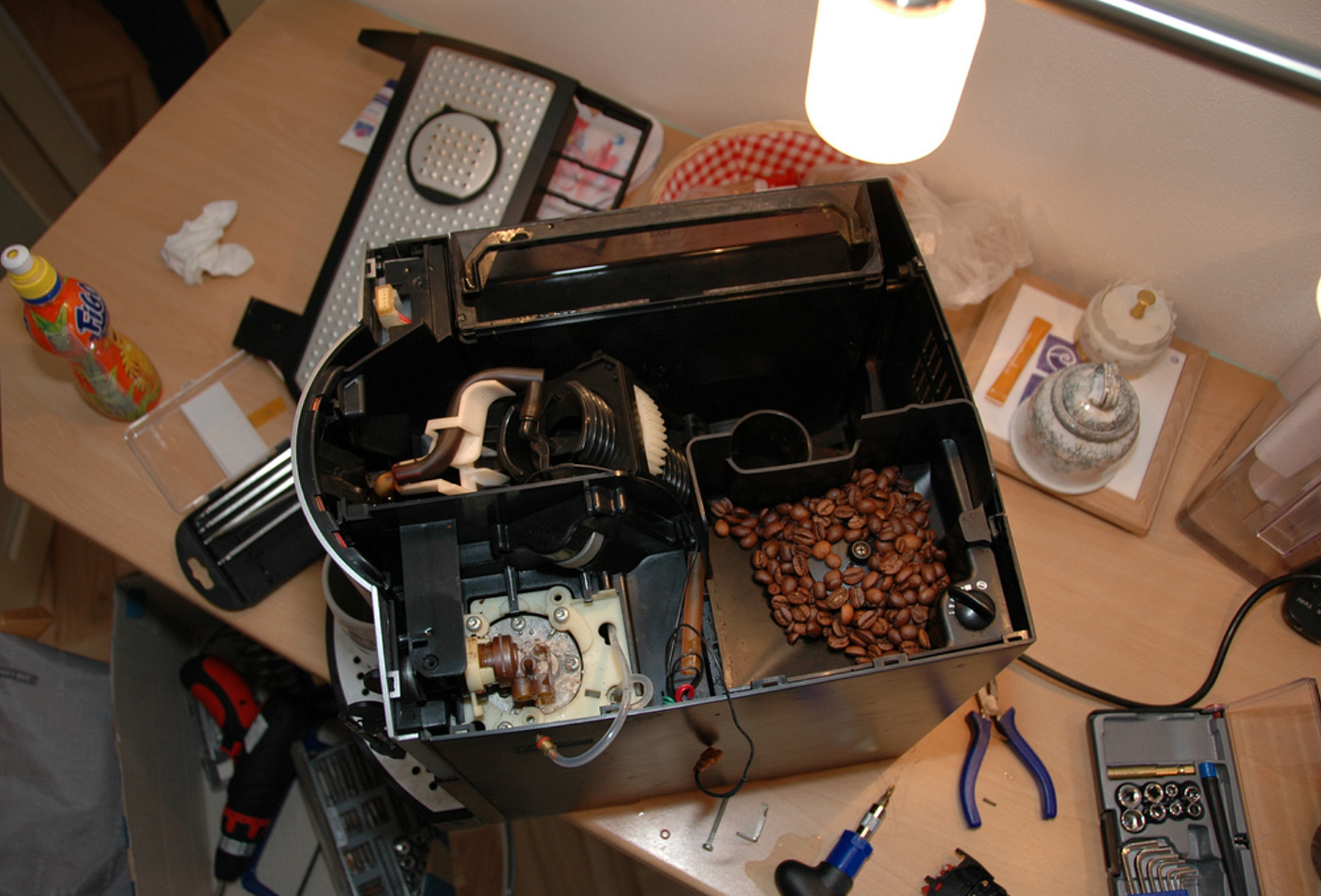 damaged coffee maker repair attempt