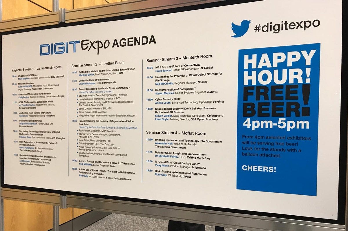 A Digit Expo In My Home City. I am so lucky to live and work in a… | by  Prof Bill Buchanan OBE FRSE | ASecuritySite: When Bob Met Alice | Medium