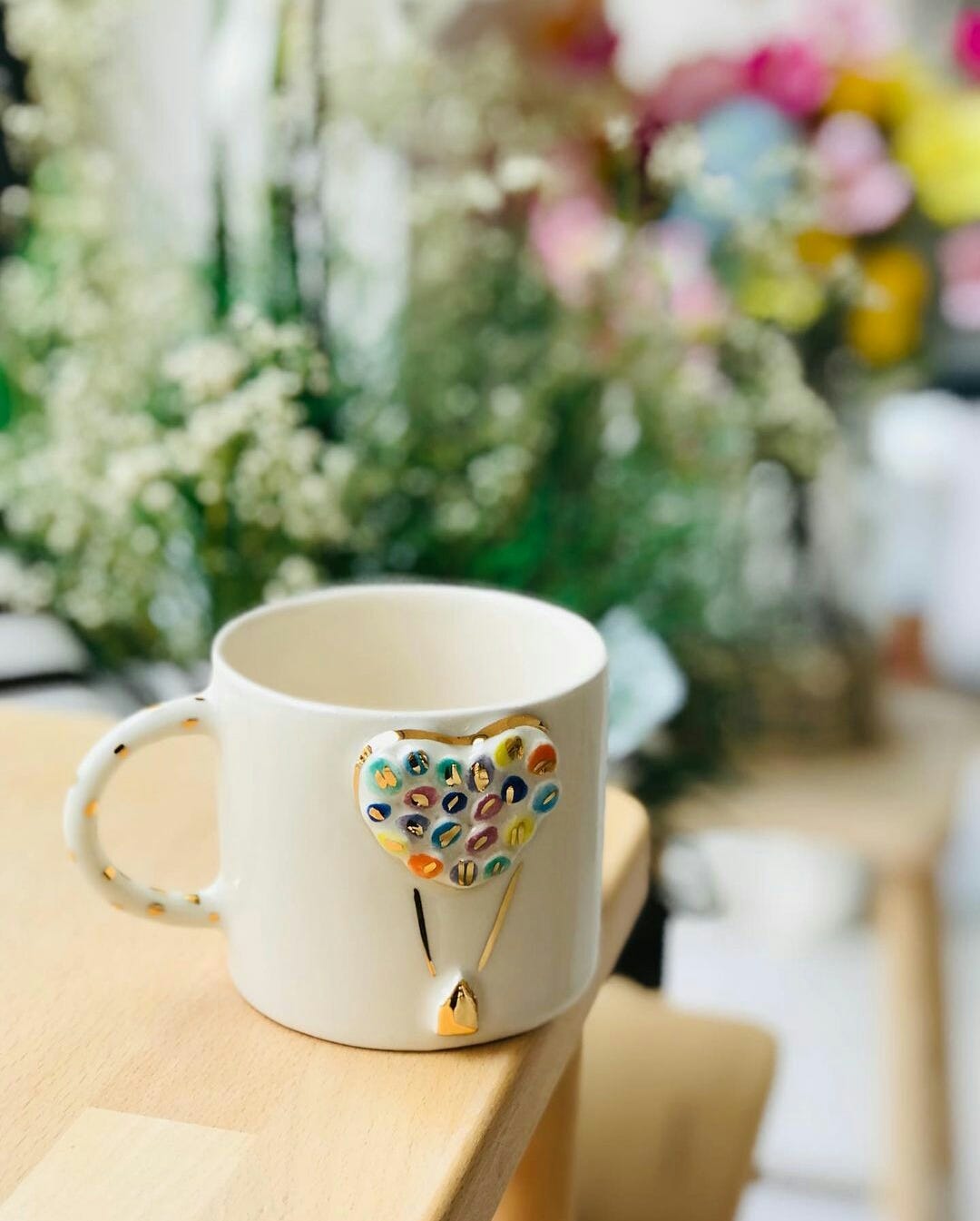 Handmade Floral Espresso Cup & Saucer Set - Ceramic Flower Coffee Mug –  Enjoy Ceramic Art