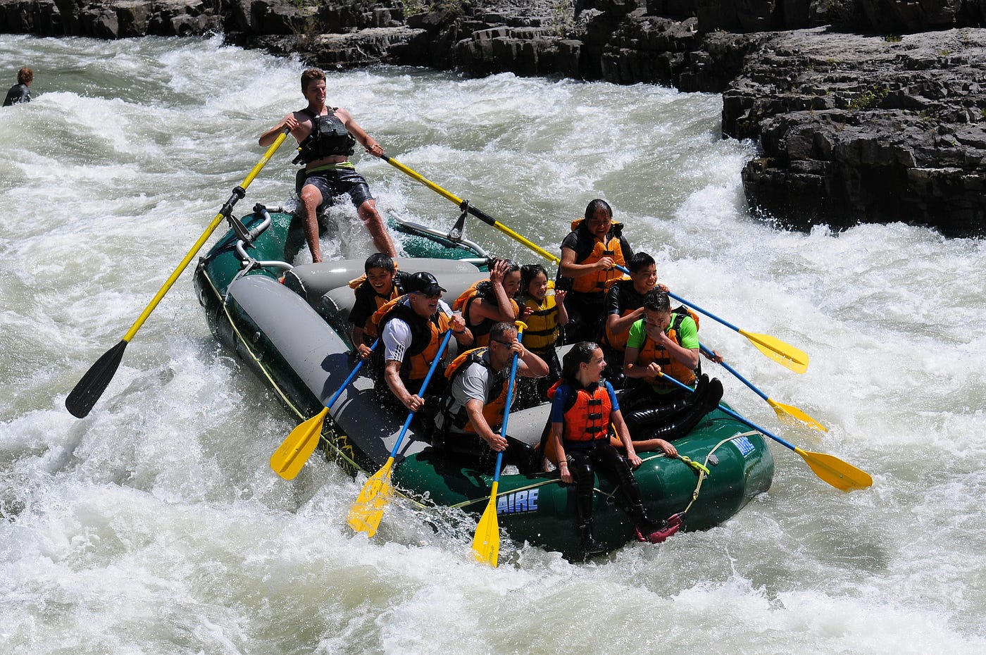 Whitewater Reflections. Looking out over the raft on the Snake…, by John  Taschek